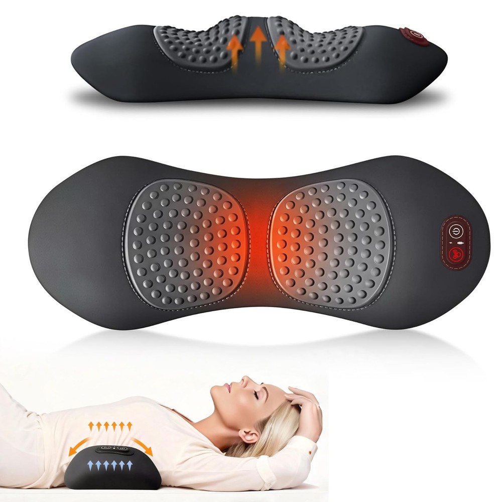 3 in 1 Electric Lumbar Support Pillow with Adjustable Height for Bed Black
