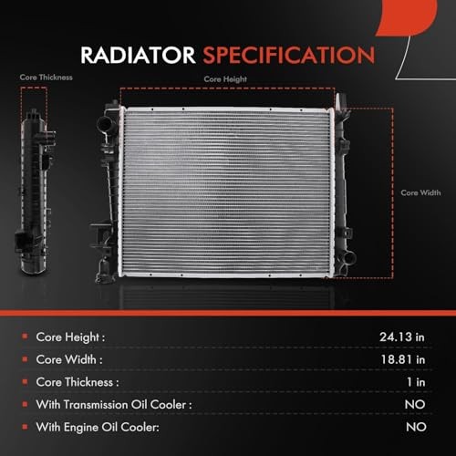 Engine Coolant Radiator Assembly - Compatible with Dodge Ram 1500 2004-2008