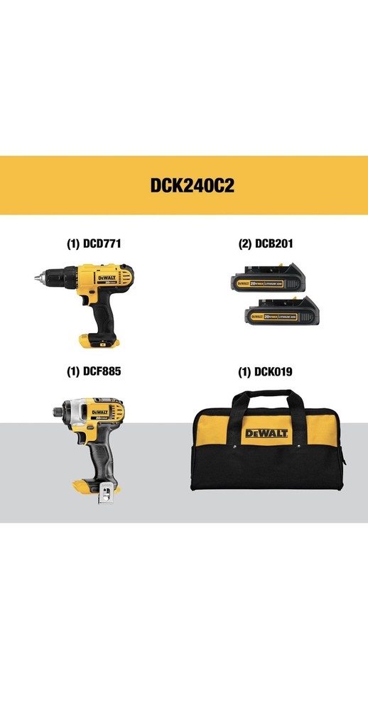 DEWALT DCK240C2R 2-Tool Combo Kit (1.3 Ah)