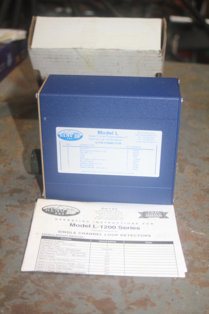 Reno Single Channel Programmable LCD Vehicle Detector Model L-1200-SS