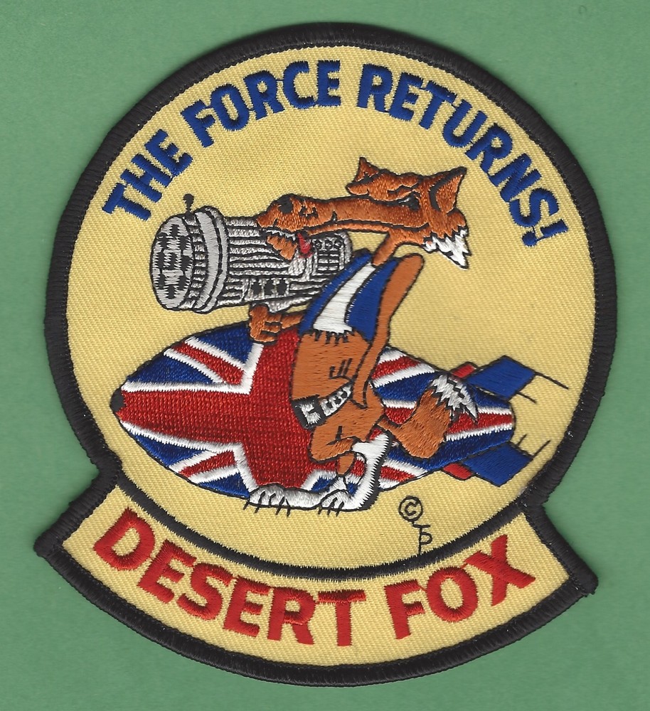 OPERATION DESERT FOX BRITISH ROYAL AIR FORCE MILITARY CAMPAIGN PATCH