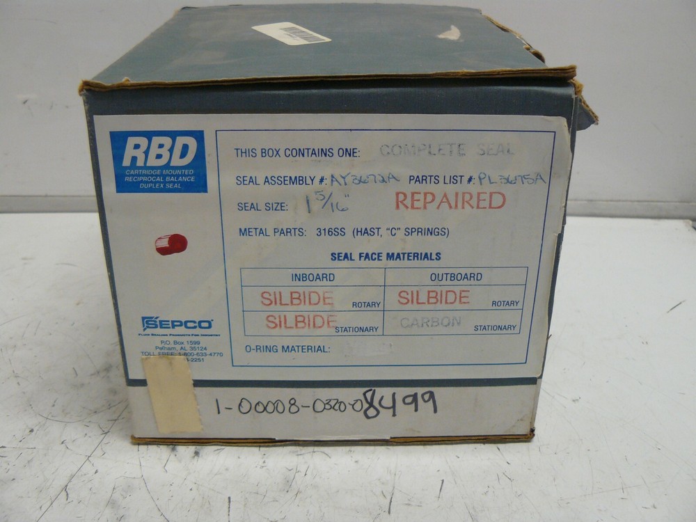 SEPCO MECHANICAL PL3675A CARTRIDGE MOUNTED SEAL