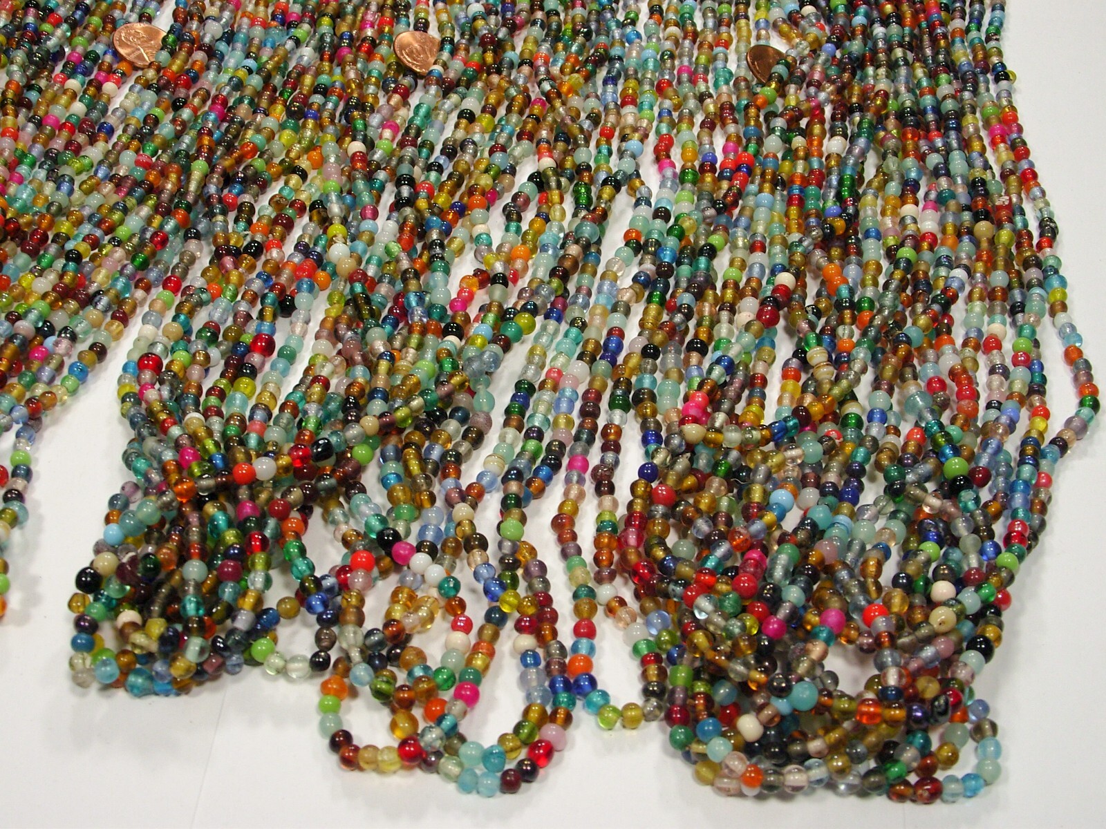 30 Strands 36" India Handmade Assorted Color Glass Beads Wholesale Bulk (CT-52)