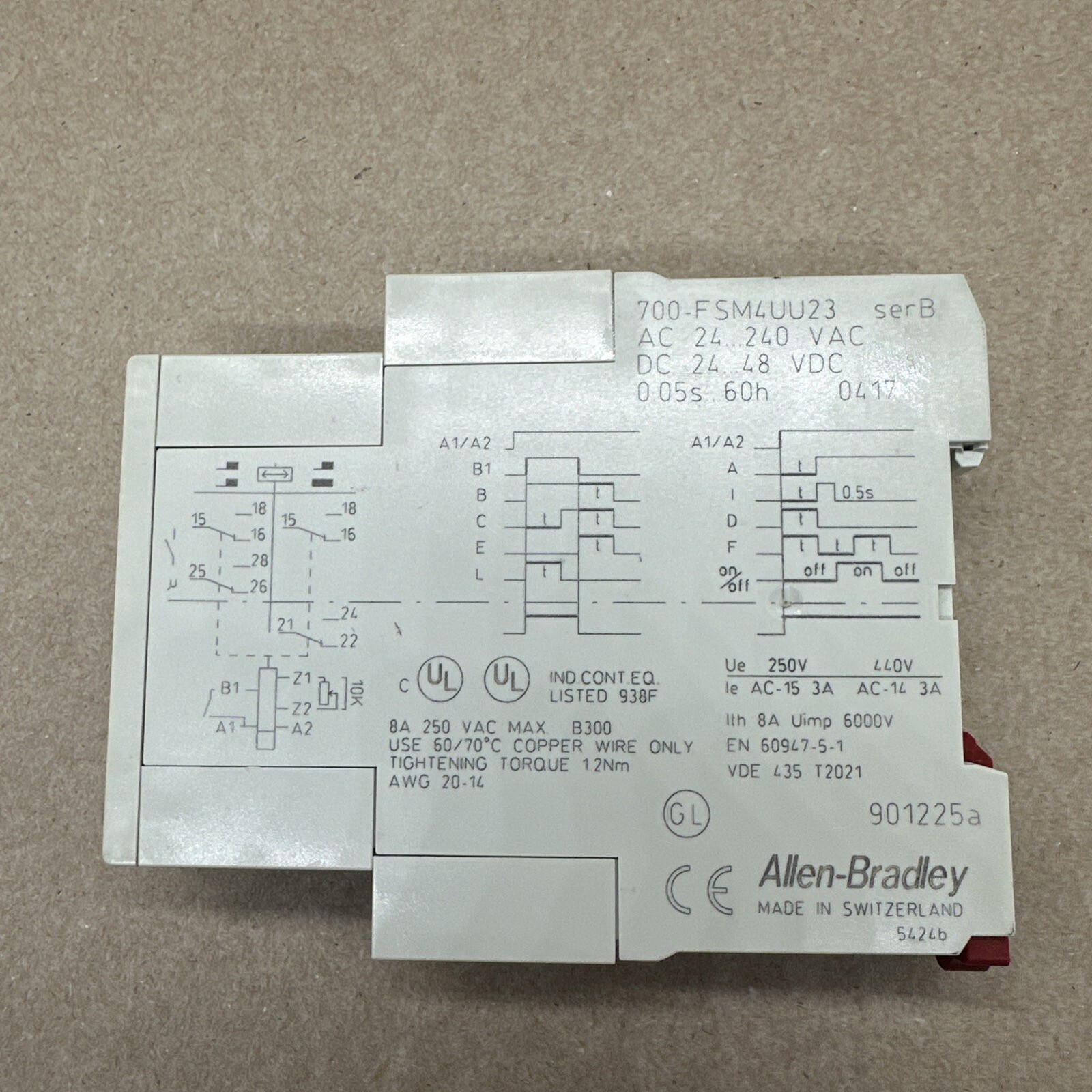 Allen Bradley 700-FSM4UU23 Multi Function Hazardous Location Timing Relay