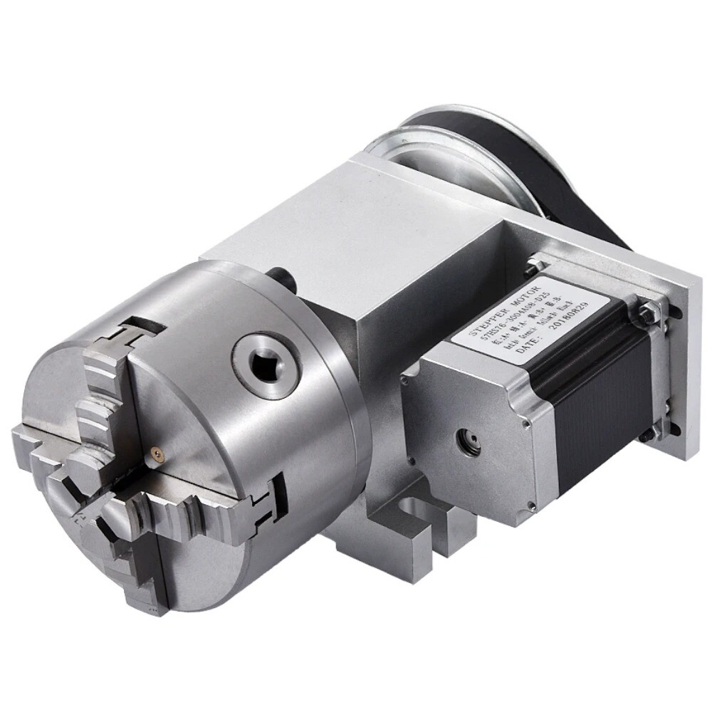 New Engraving Machine 4th Axis , A Axis CNC Indexing Head Chuck Hollow Shaft