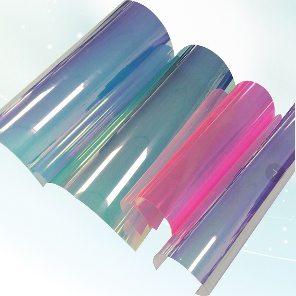 4 Sheets Iridescent Transparency Film Plastic Clear Craft Prism Window
