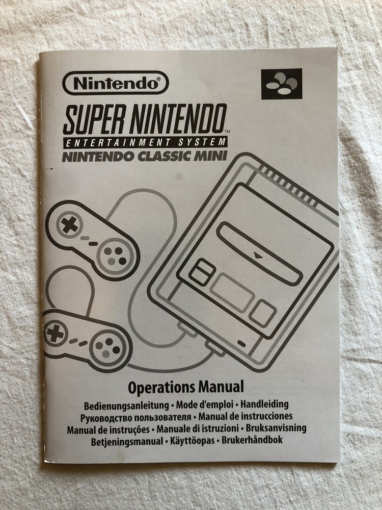 Super Nintendo Mini Operation Manual only - new