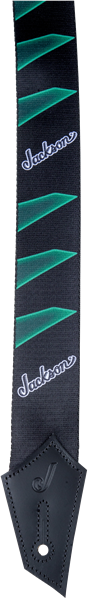 Genuine Jackson Logo Guitar Strap, Headstock Pattern, Black/Green