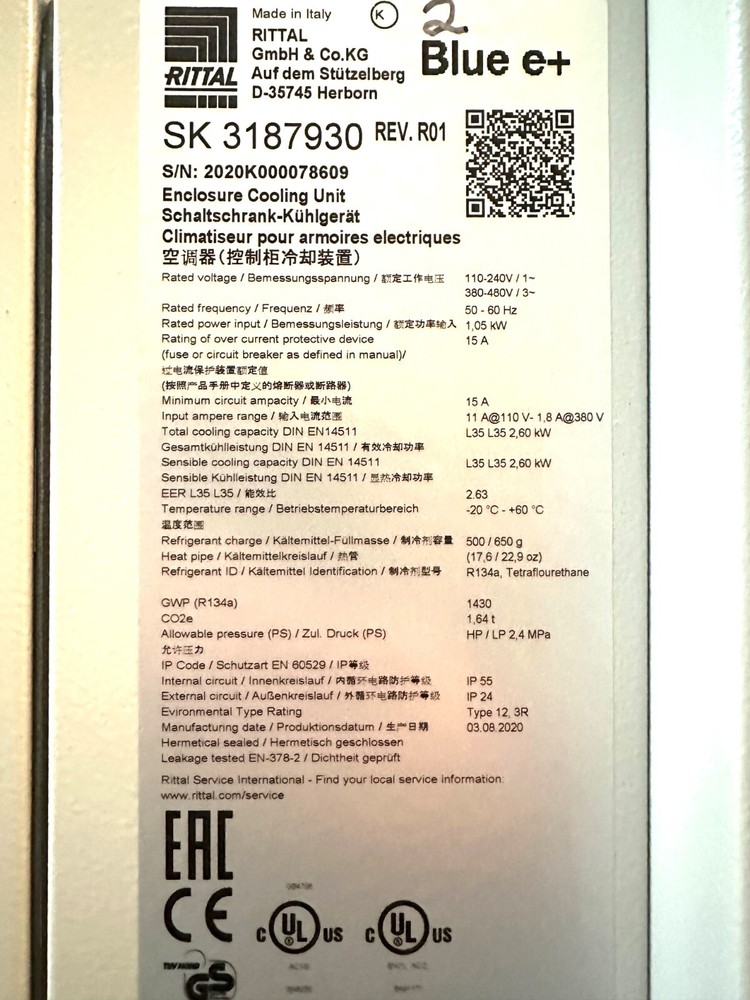 RITTAL SK3187930 Enclosure Cooling Unit