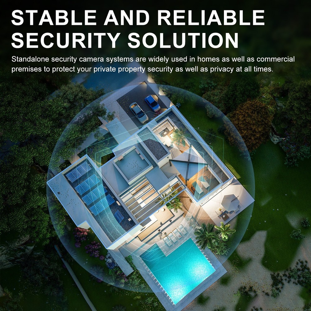 WIFI Wireless Security Camera System Audio 10CH NVR 5MP CCTV Kit 3TB HDD