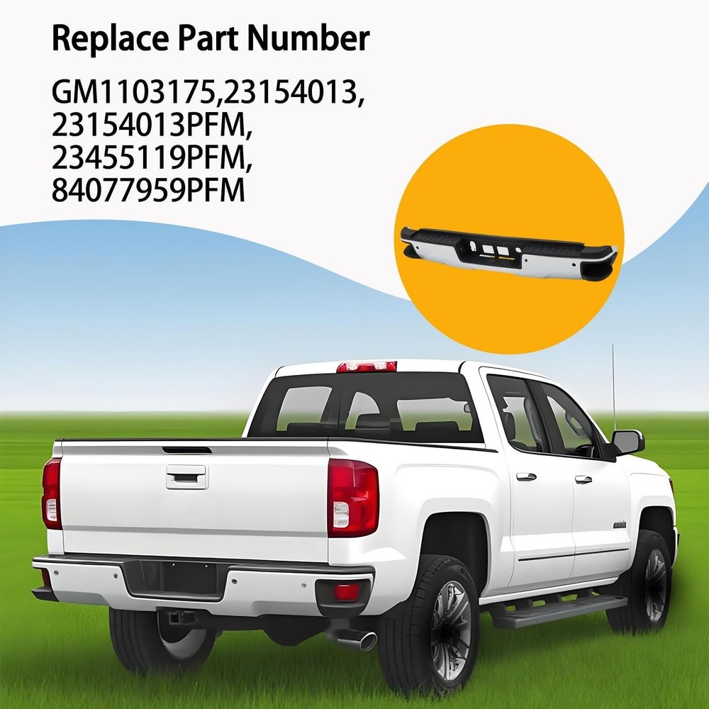 Rear Step Bumper Assembly Compatible with 2014-2018 Chevy Silverado 1500