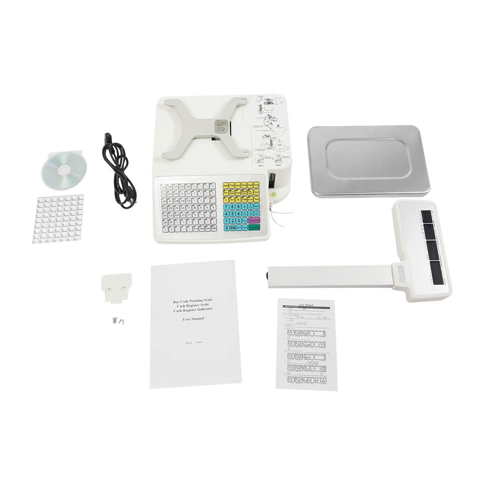 White Electronic Price Computing Scale Four-window Label Thermal Printer Scale