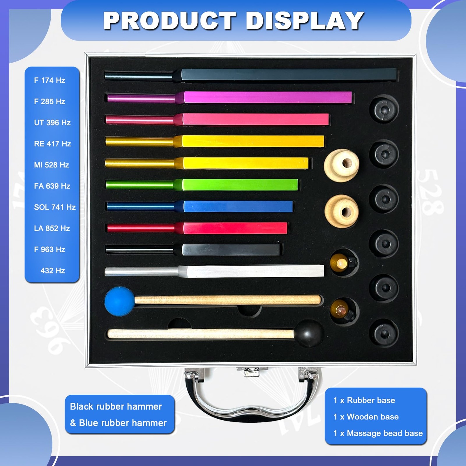 Solfeggio Tuning Fork Set - 10 Tuning Forks Perfect for DNA Healing, Chakra, ...