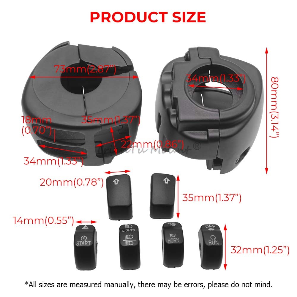 Motorcycle Handlebar Control Switch Housings Cap Cover Button For Harley Softail