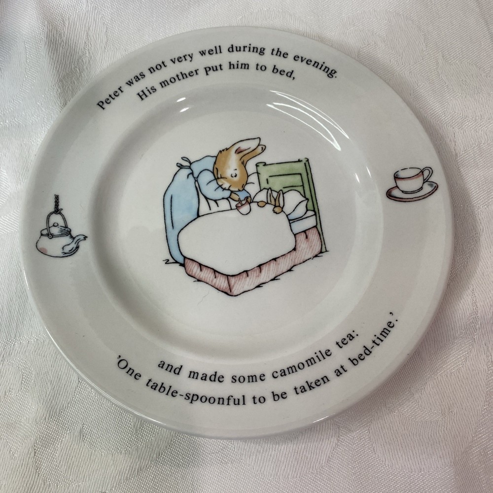 WEDGWOOD Beatrix Potter Peter Rabbit 3 Pc Set Plate Bowl Cup EUC