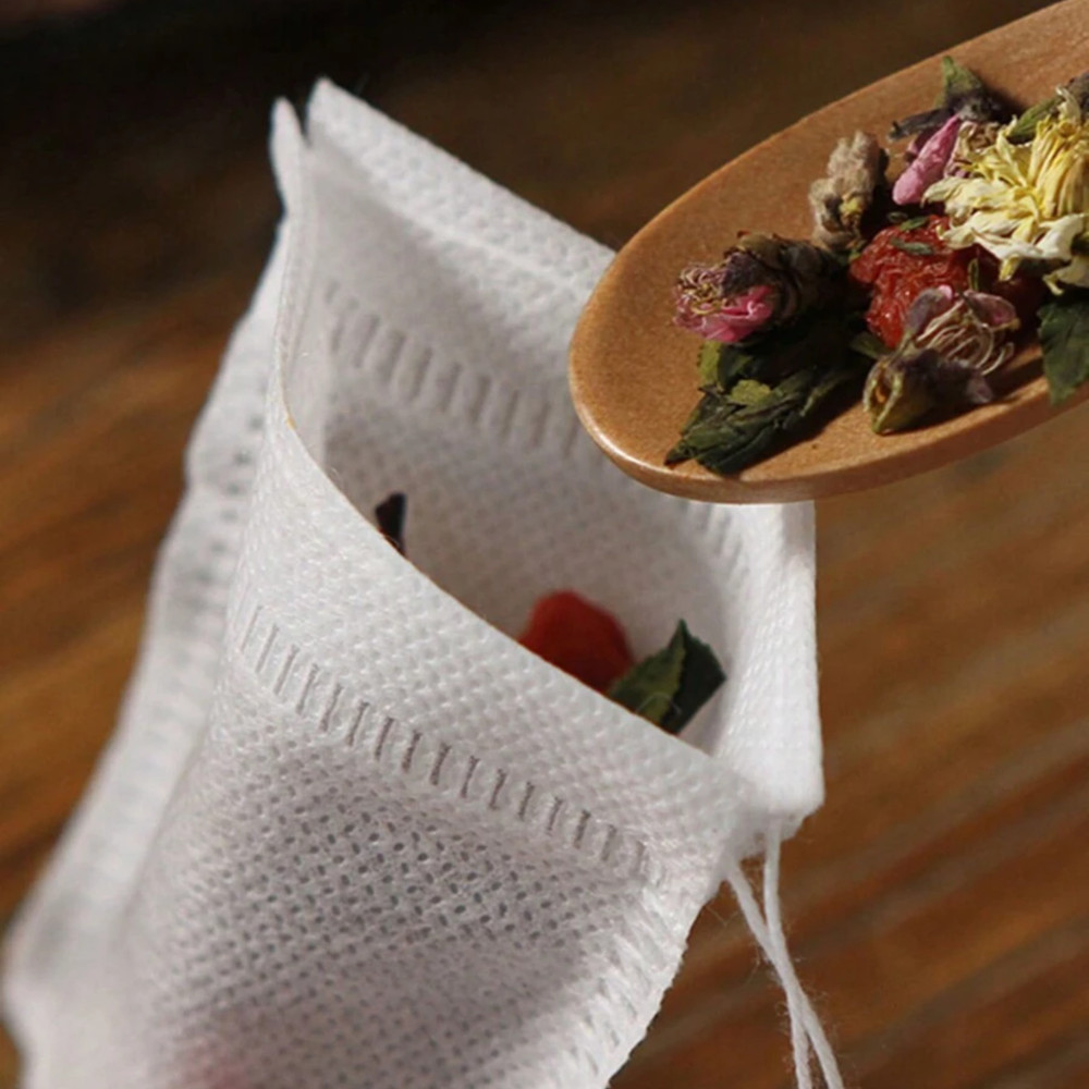 Tea Filter Bags Disposable Empty Cotton Drawstring Seal Filter Loose Leaf Bag