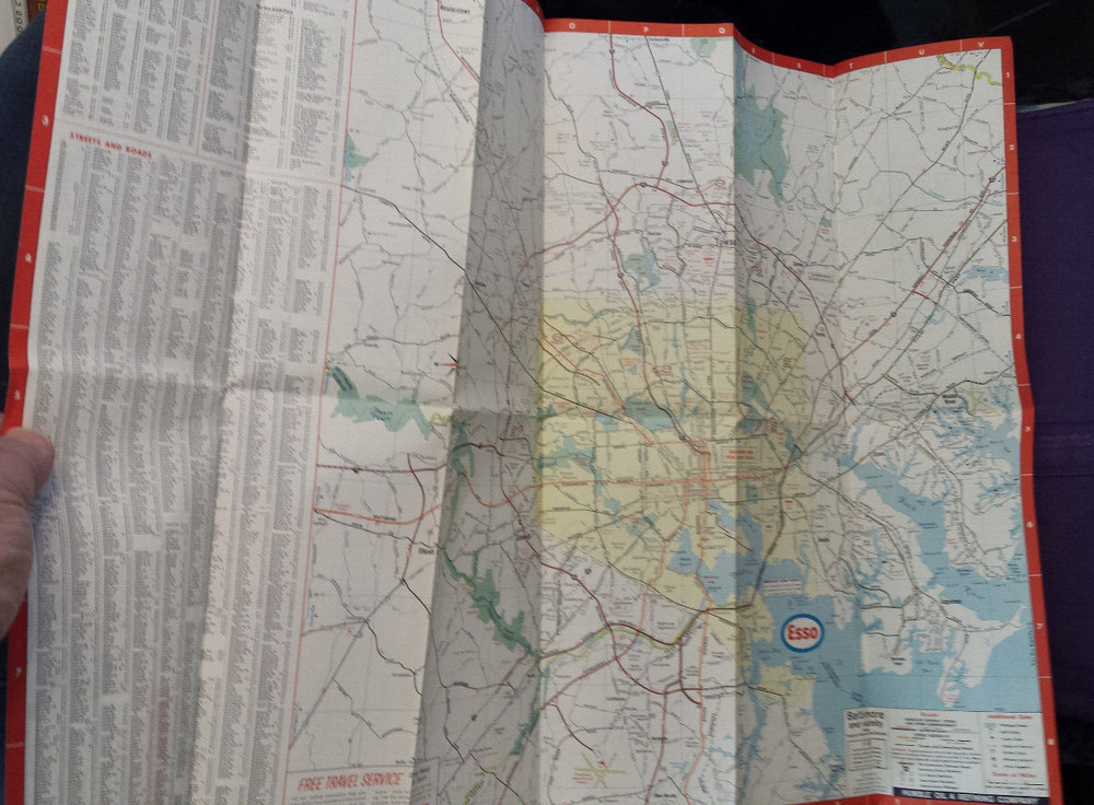 vintage 1966 ESSO -Baltimore and Vicinity Map