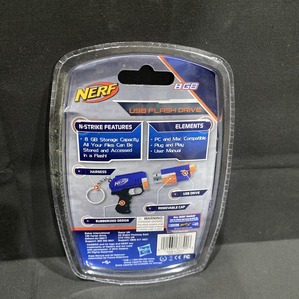 Hasbro Nerf 8GB USB Flash Drive - Mac & PC Compatible New & Sealed Fast Shipping