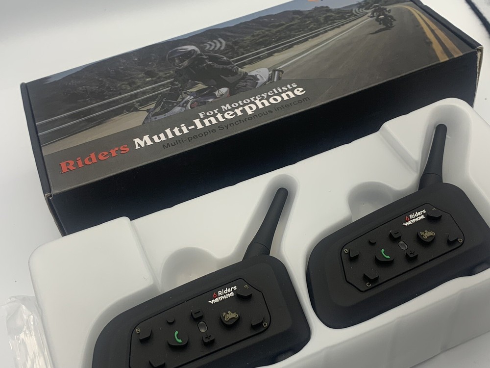 VNetphone V6c Riders Multi-interphone for Motorcyclists Bluetooth 2 Pack