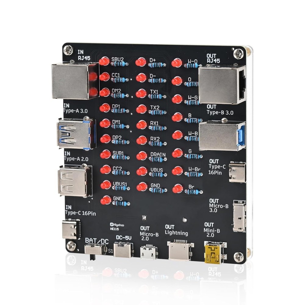 DIY USB Cable Tester Soldering Kit, 9-in-1 Universal Cable Checker for USB Ty...