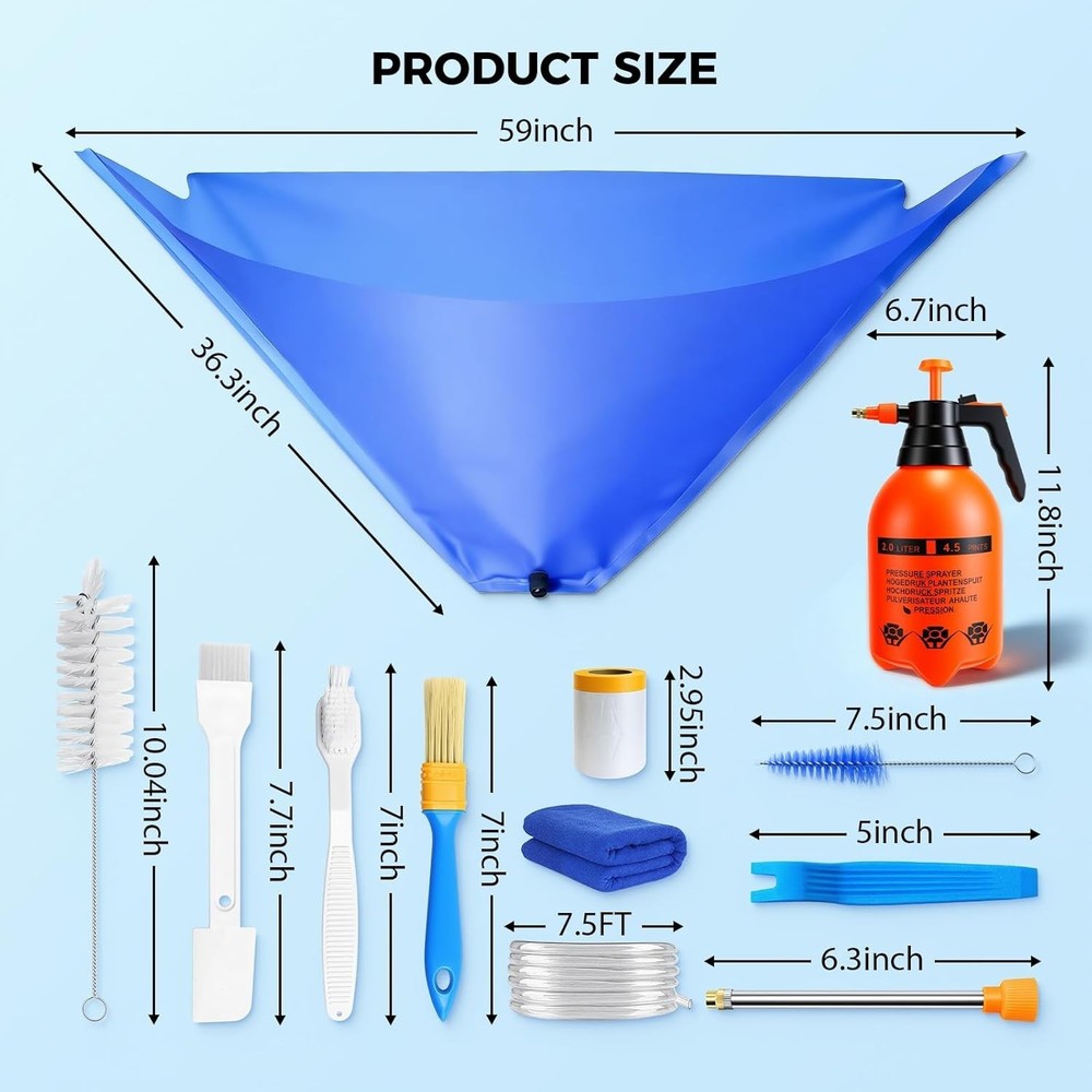 Mini Split Air Conditioner Cleaning Kit with 2L High Pressure Sprayer