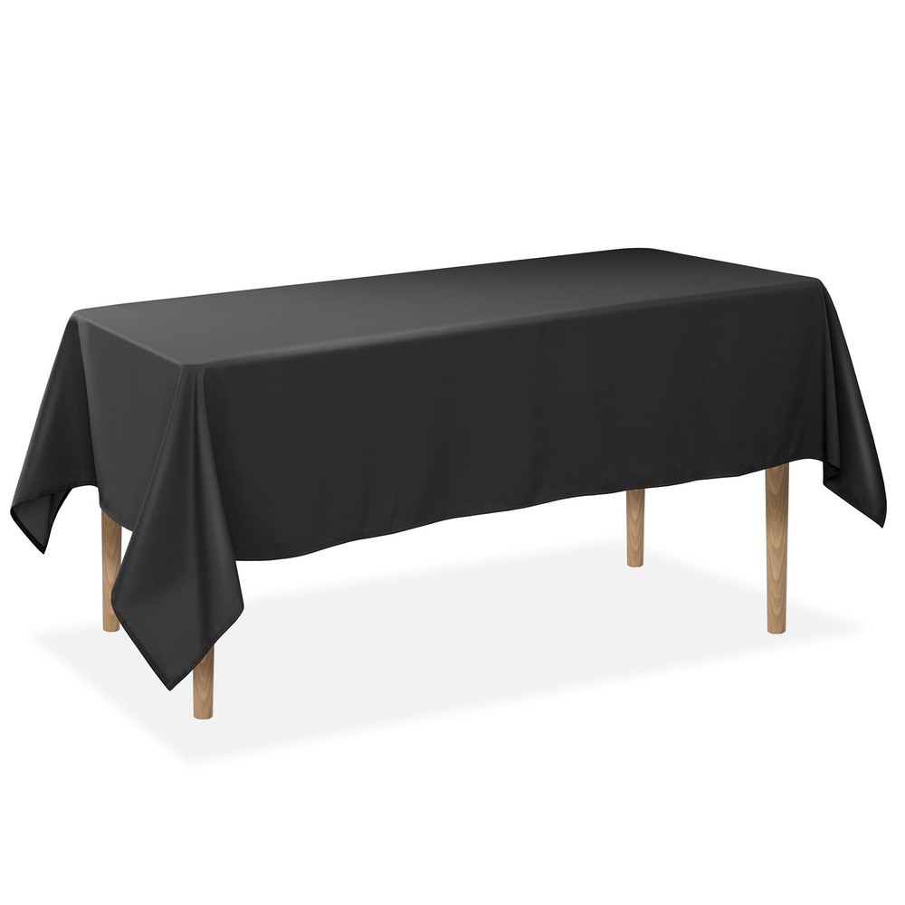 Rectangular Tablecloth 60x102 Inch Washable Polyester Dining Party Black