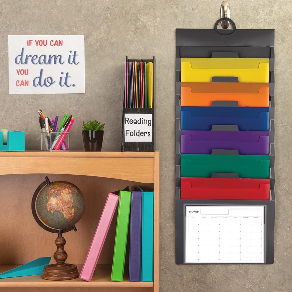 Cascading Wall File Organizer Classrom Organization & Storage 6 Removable Poly