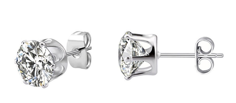 stainless steel cz earrings 5 pair set