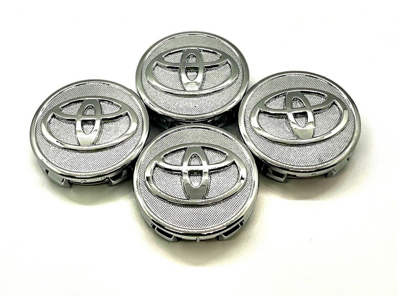 SET OF 4 TOYOTA WHEEL RIM RIMS CENTER HUB CAPS CHROME LOGO 57MM PRIUS COROLLA