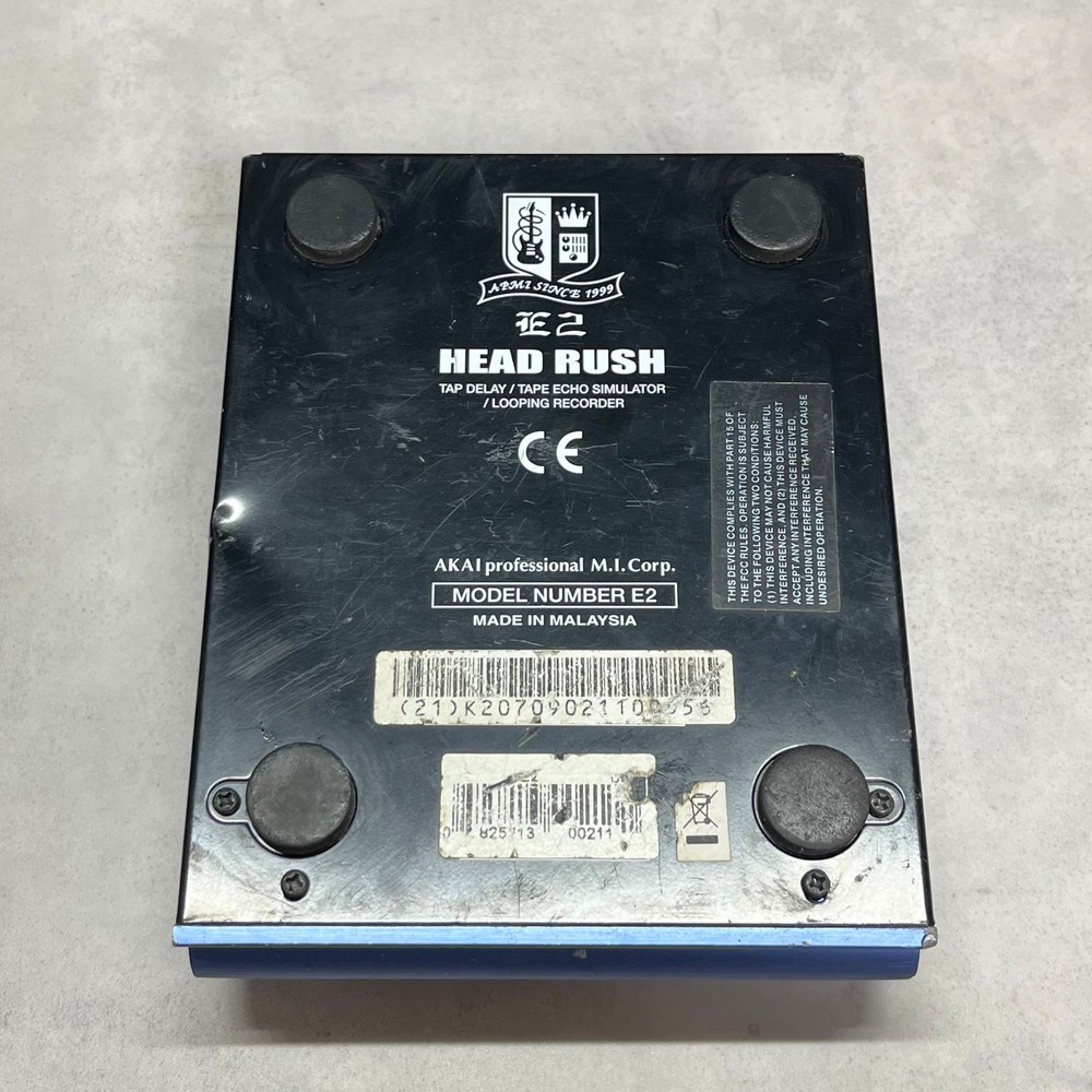 Akai E2 Headrush Delay/Tape Echo and Looper Effects Pedal Working Tested Good!!