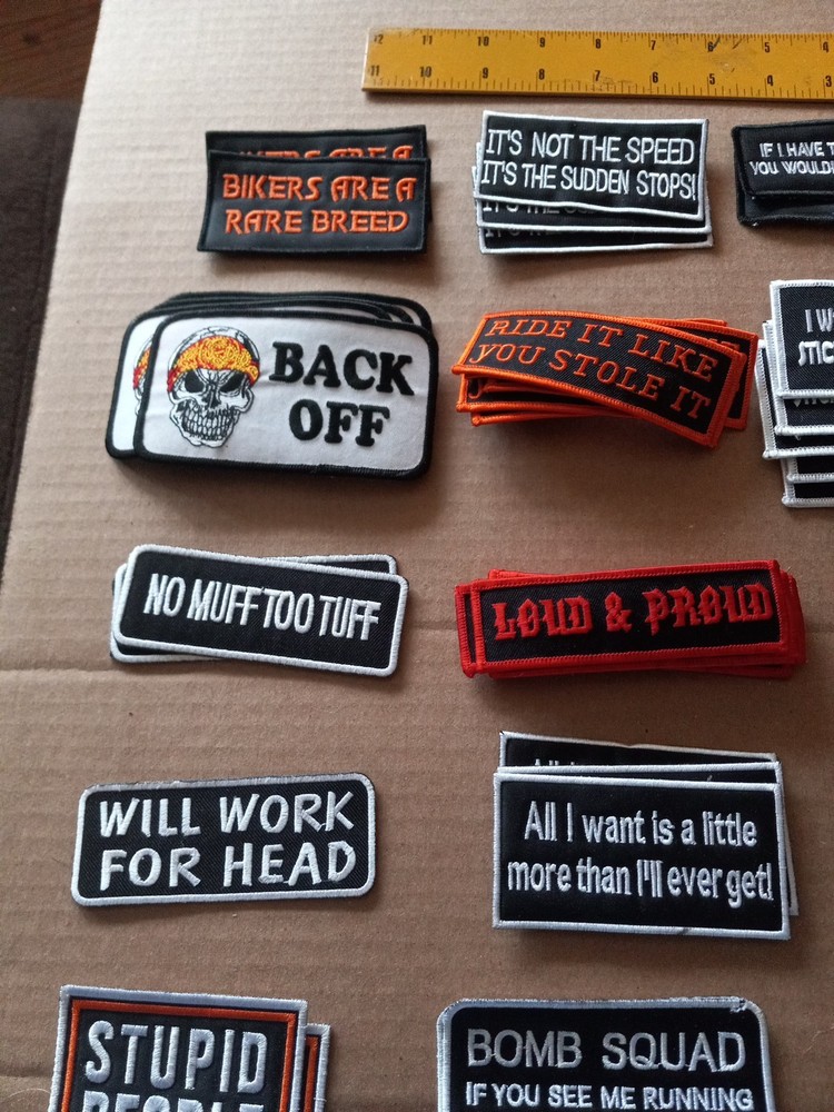 56 Assorted Biker Patches