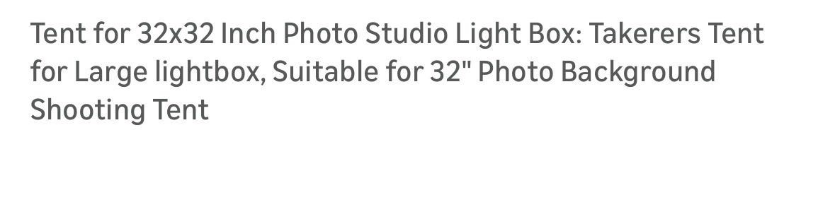 Takerers 32x32 Photo Studio Light Box Tent Replacement Shooting Booth LED 32in