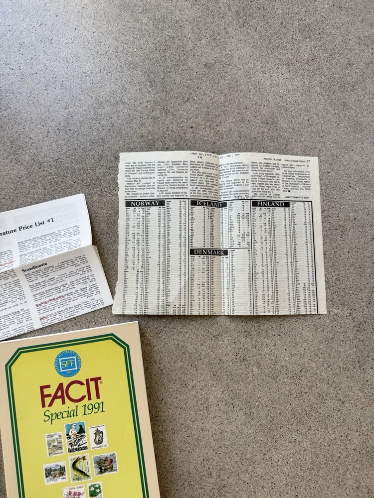 FACIT Norden 1988 Facit Special 1991 Stamp Catalog Lot Tarn Signed