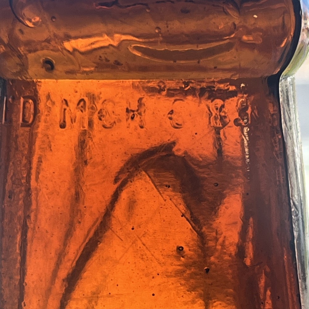 AMBER BIXBY PATENTED 1883 SHOE DRESSING BOOT BLACKING BOTTLE