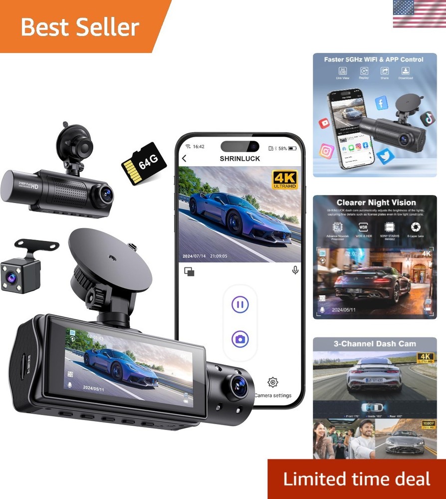 Advanced X5 4K Dash Camera - Night Vision, Dual Mode & User-Friendly Control
