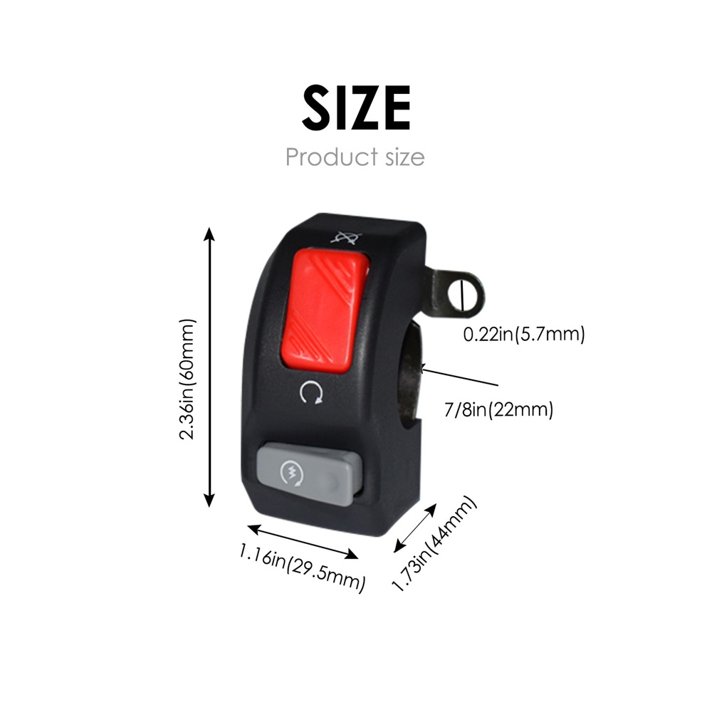 12V 7/8" Motorcycle Handlebar Fog Headlight Horn Start Kill Switch ON OFF Button