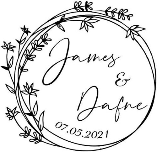 Self Ink Stamp |Customized Stamp  | Round Wedding Stamp | Personalized Size-2"