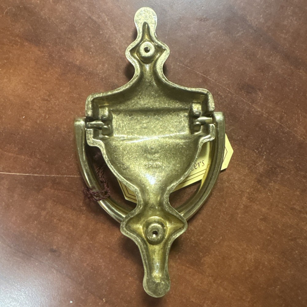 Vintage Solid Brass Doorknocker G&D Made in Spain 7”