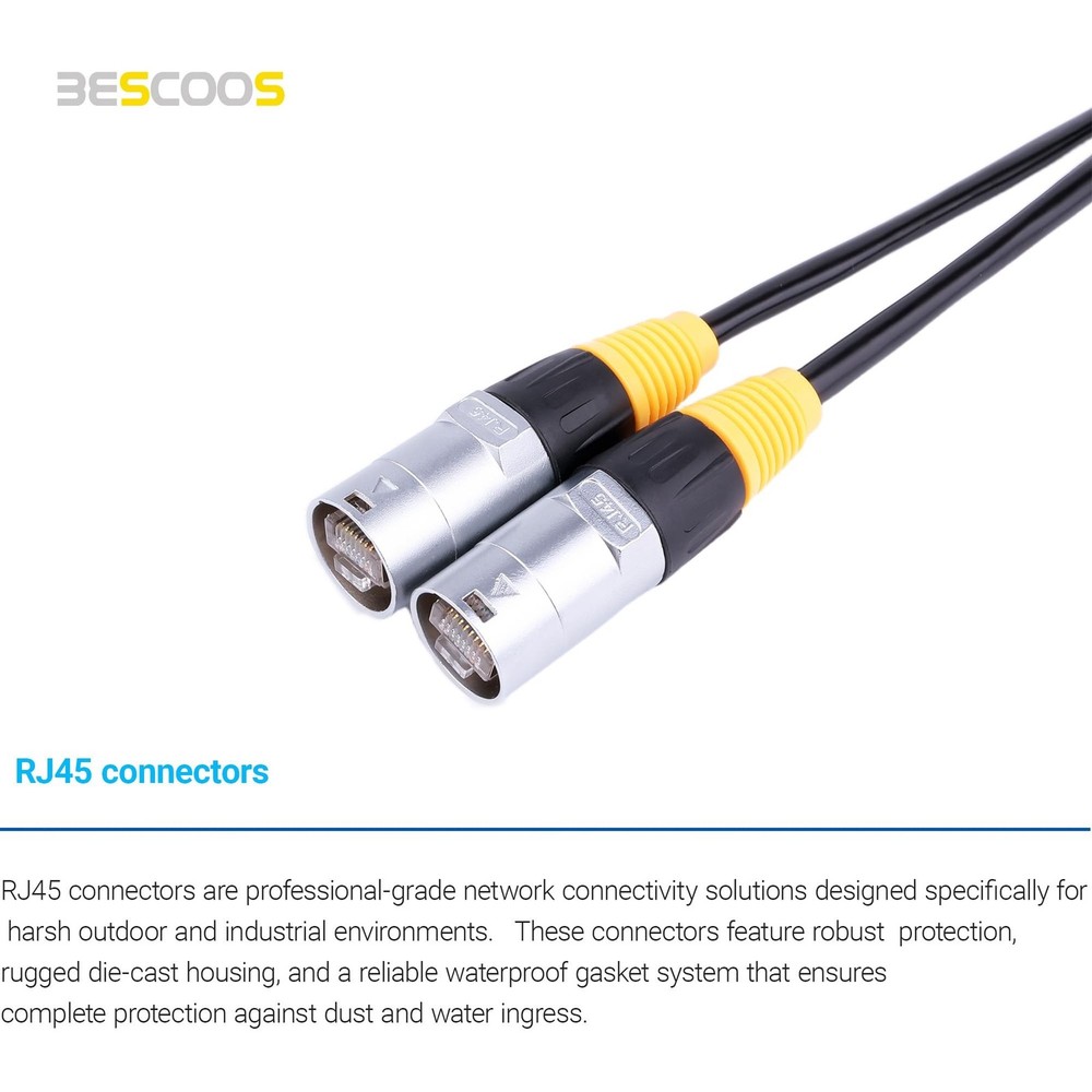 IP65 Waterproof RJ45 CAT5E Ethercon Cable Both Ends with Ethernet Shielded Co...