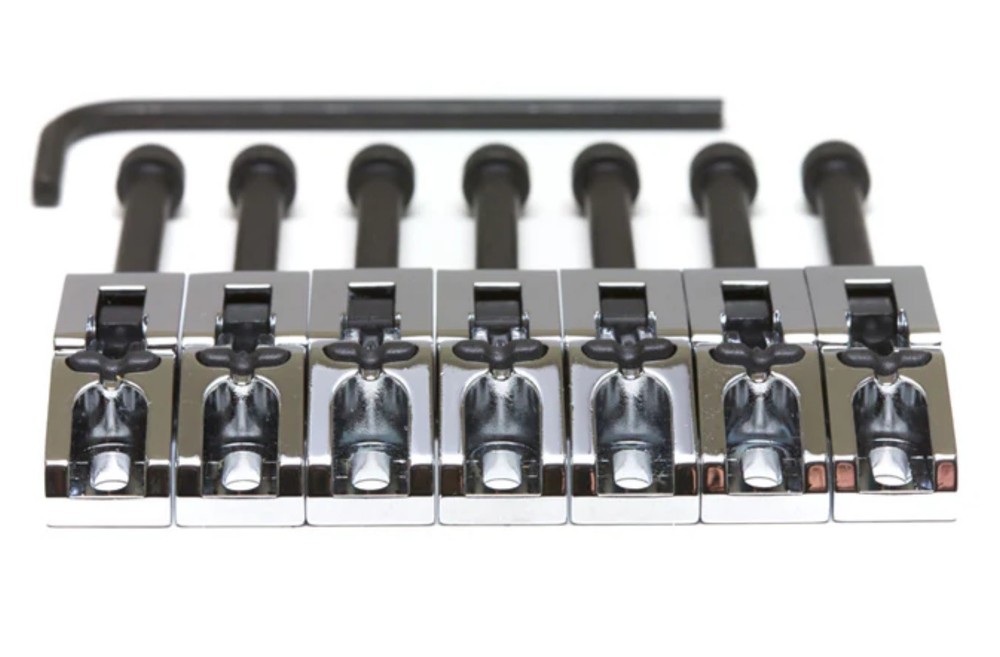 Graph Tech Floyd Rose Style 7-STRING String Saver Saddles Set, CHROME