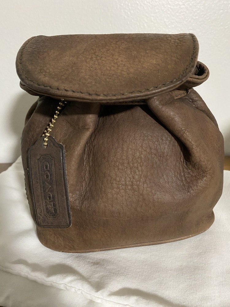 Coach Sonoma Drawstring Nubuc Pouch 4940 Bramble Leather *condition Issue*