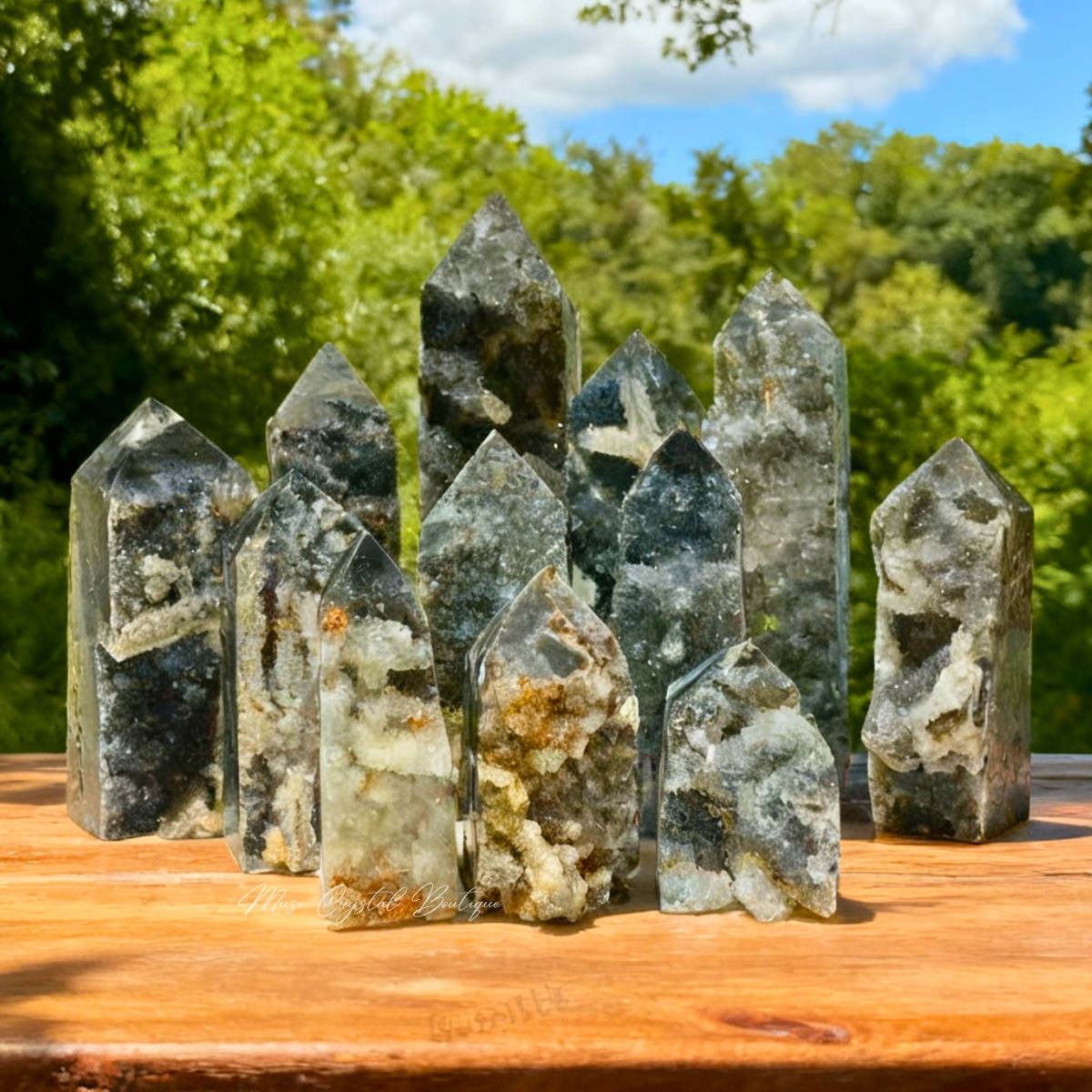 Natural Black Sphalerite Druzy Geode Crystal Tower Obelisk Reiki Healing Decor