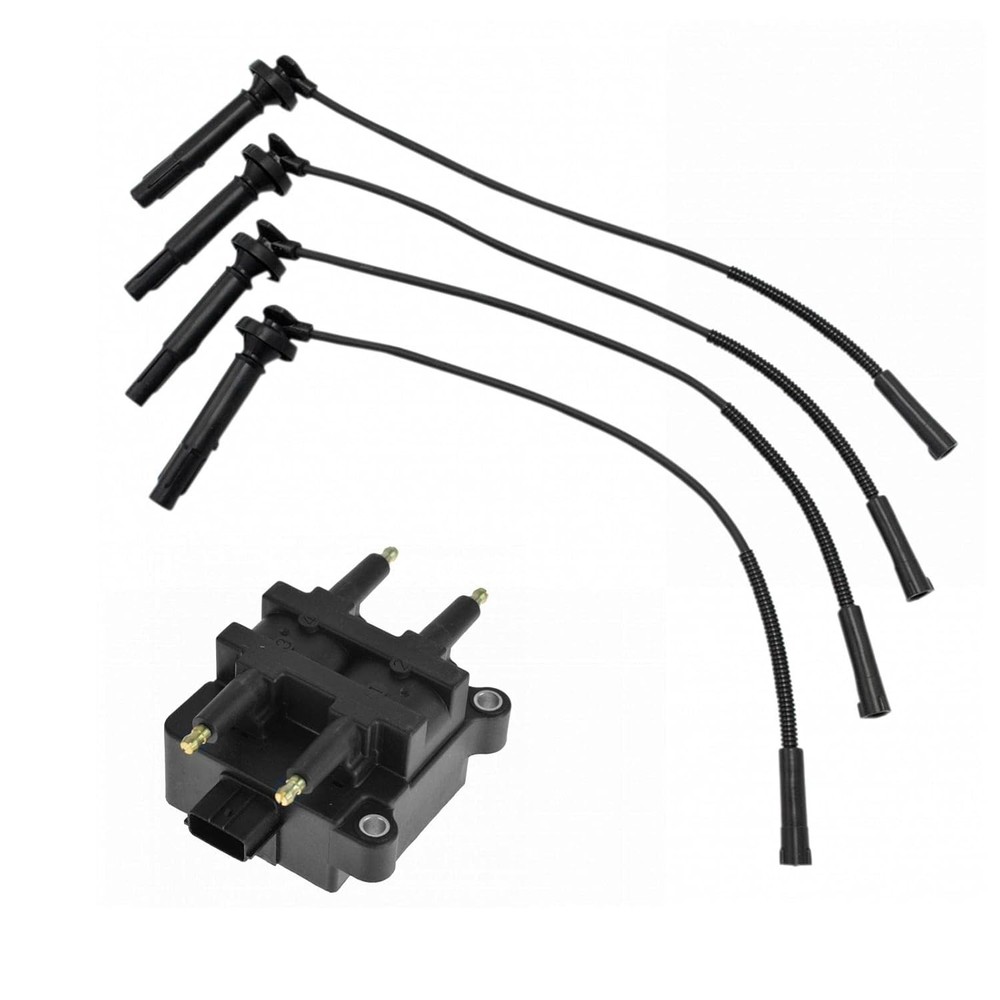 TRQ Ignition Kit Coil Spark Plugs Wire Set Compatible with...