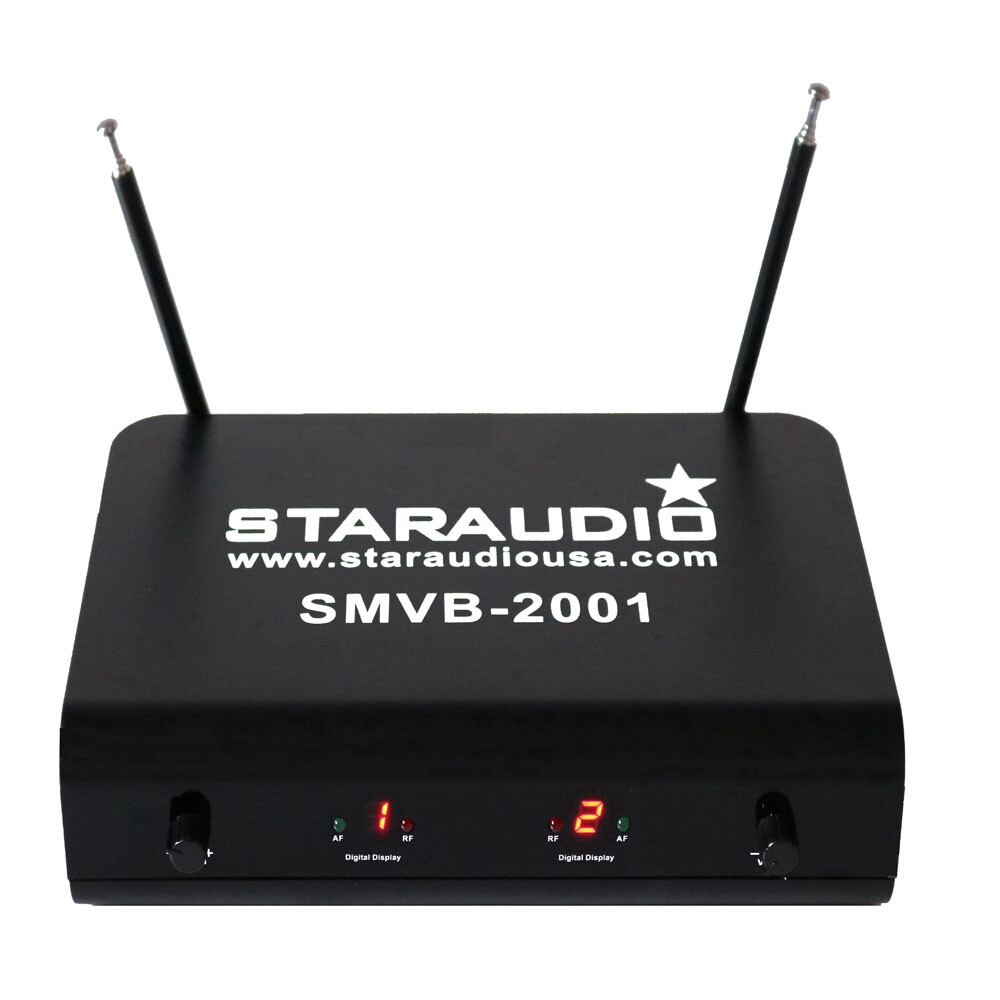 2CH VHF Wireless Microphone System Headset Lavalier Bodypack & Handheld KTV Mics