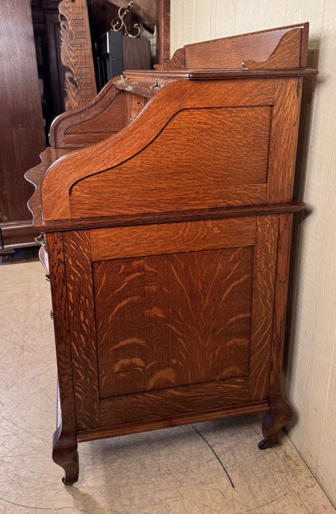 Antique Oak Macey's Roll Top Desk