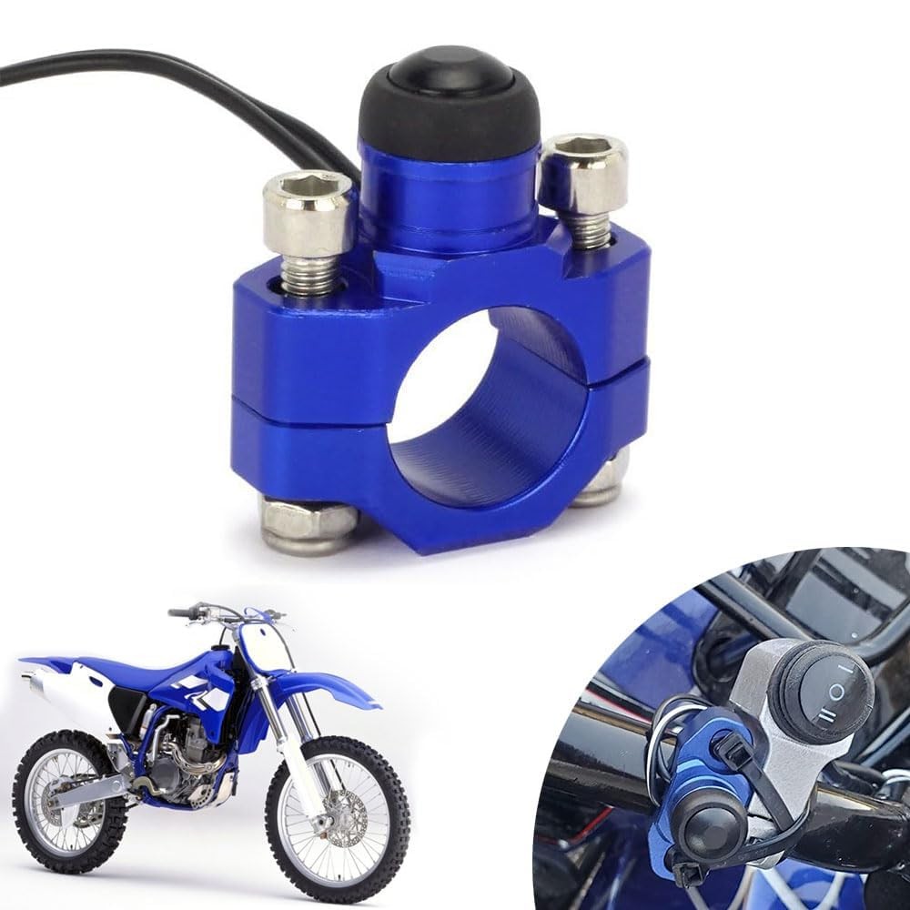 CNC Dirt Bike Engine Stop Start Kill Switch Button CNC with Mounting Backplat...