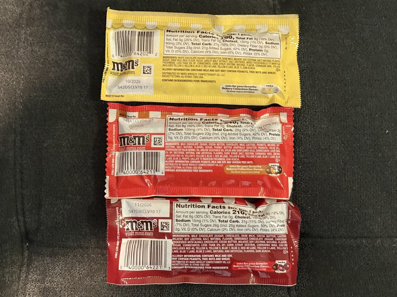 M&M’s Peanut Butter Cinnamon Roll Cherry Chocolate Cupcake Lemon Meringue Pie