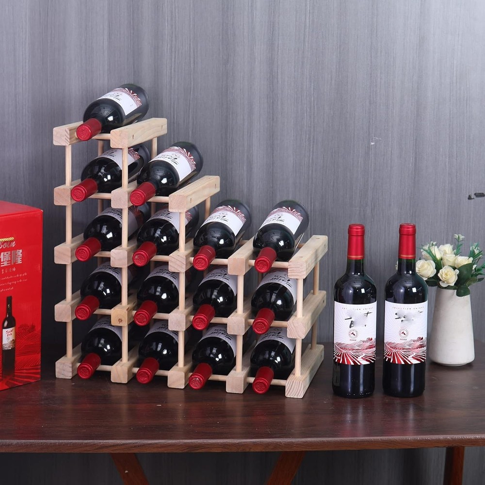 Wooden Stackable Storage Modular Small countertop Wine Rack Cabinet,Freestanding