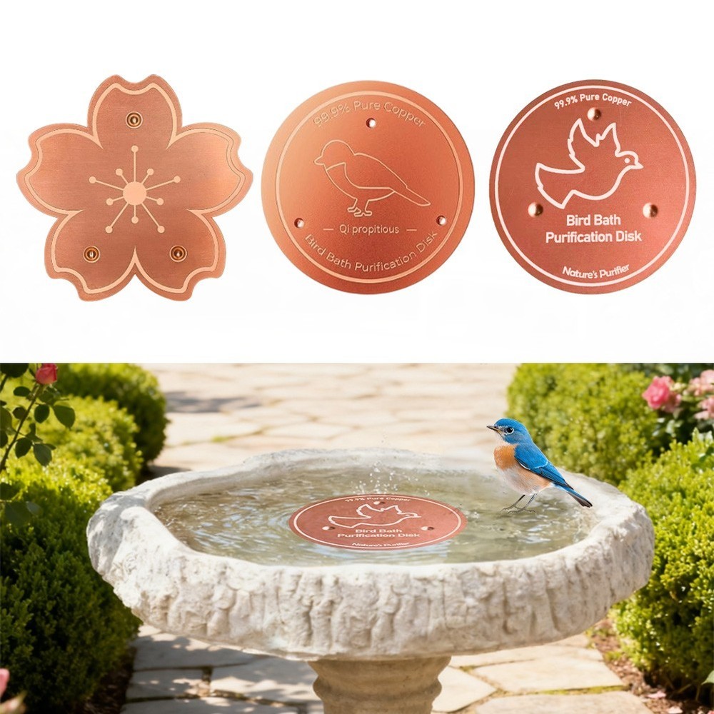 Copper Bird Bath Purification Plates 2 Pieces with Rust Resistant Design