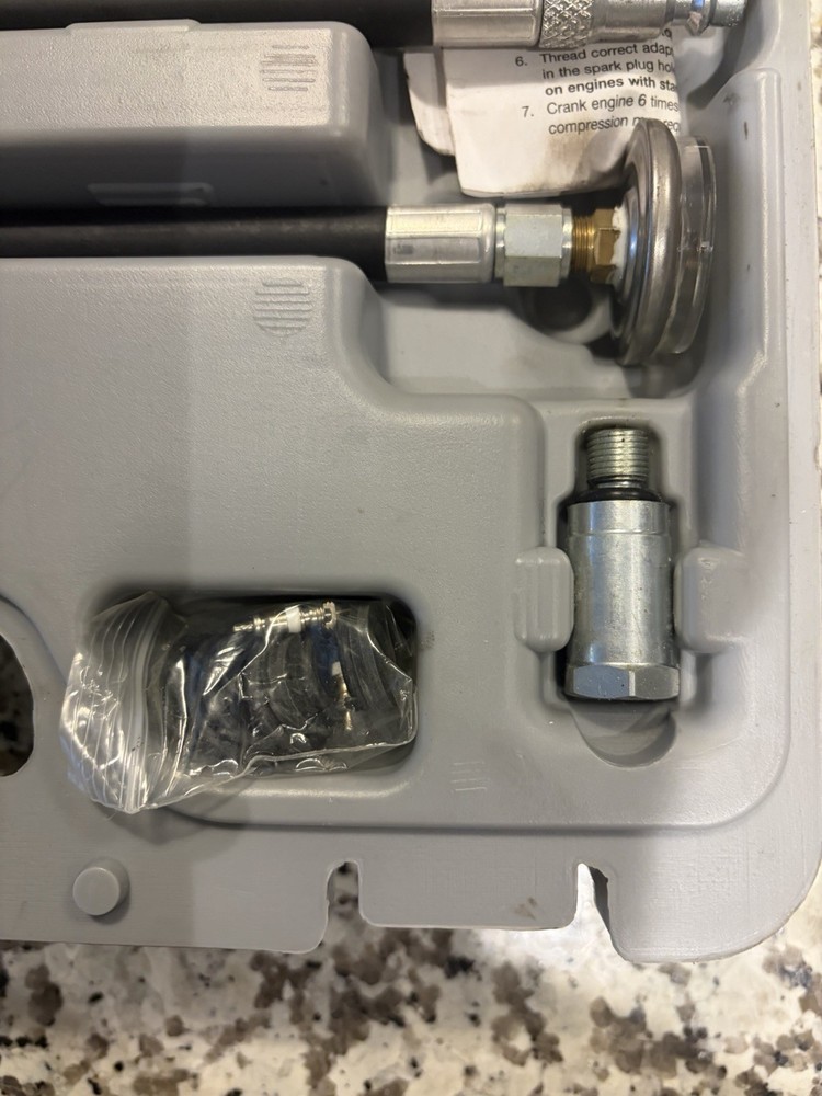 Lang TU-30A Compression Tester Set, Gasoline Engine Testing Kit with Adapters